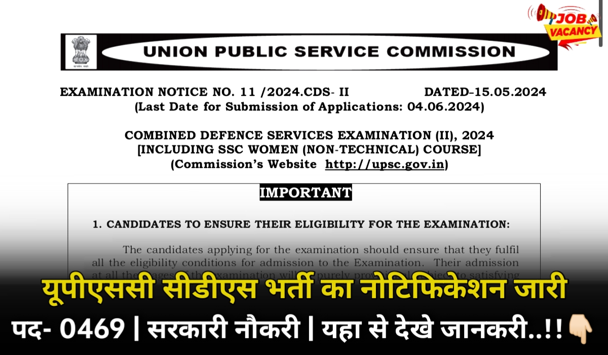 UPSC CDS Recruitment 2024