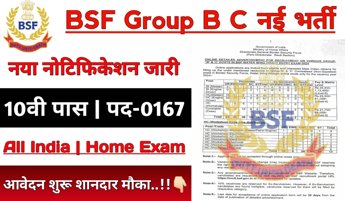 BSF Group B C Vacancy 2024