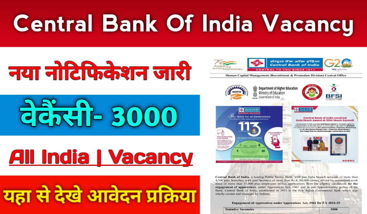 Central Bank Of India Vacancy 2024