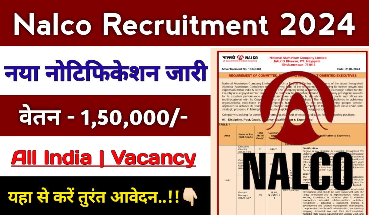 Nalco Recruitment 2024 Apply Online