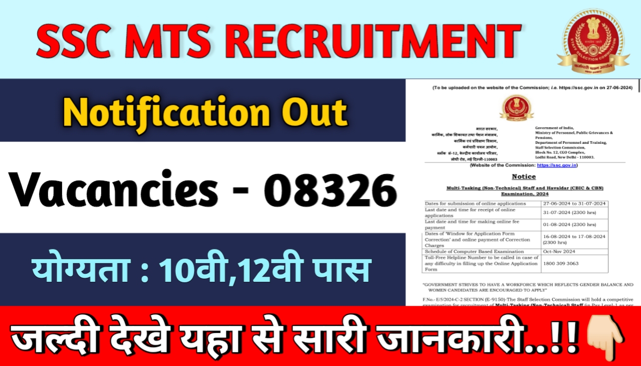 SSC MTS Recruitment 2024 Apply Online