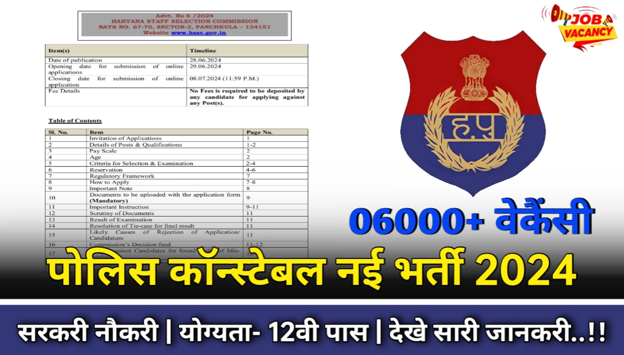 Police Constable Vacancy Notification Out